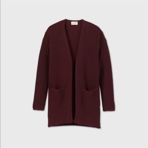 100% cotton Cardigan Burgundy color
